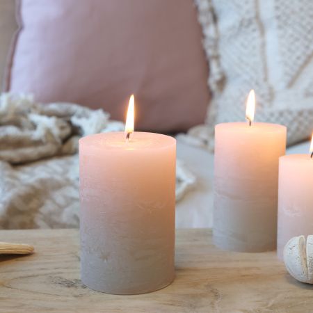 Nude Rustic Macon Pillar Candle 10cm