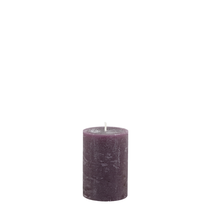 Plum Rustic Macon Pillar Candle - 10cm