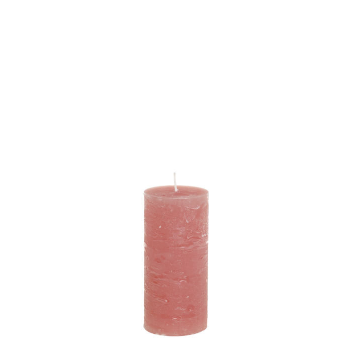 Raspberry Rustic Macon Pillar Candle 15cm