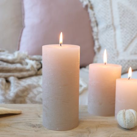 Nude Rustic Macon Pillar Candle 15cm