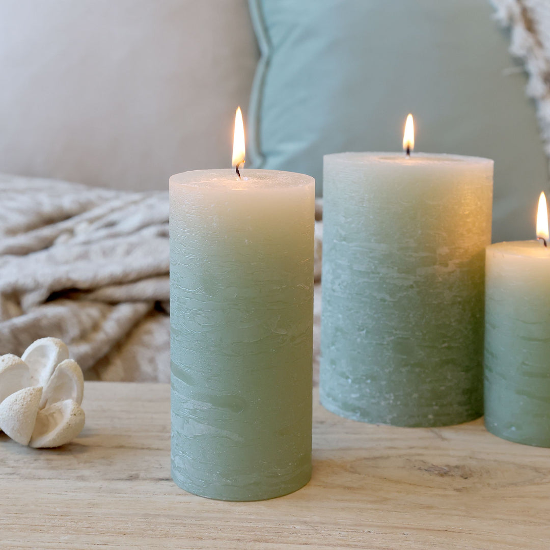 Verte Rustic Macon Pillar Candle 15cm