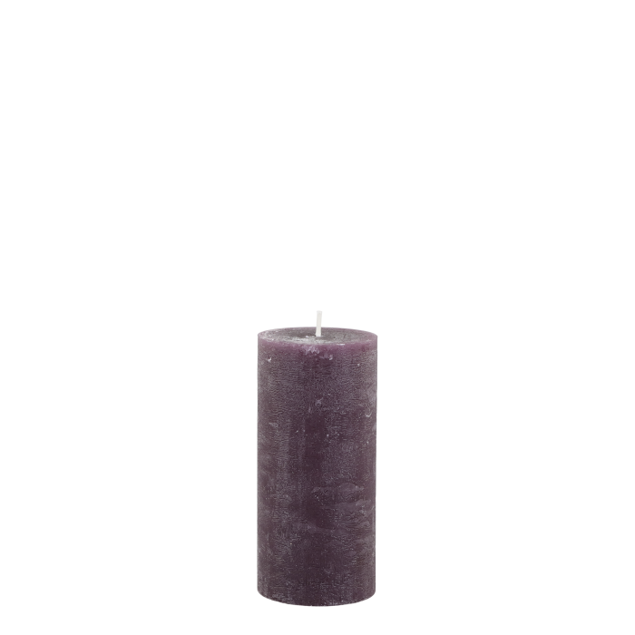Plum Rustic Macon Pillar Candle - 15cm