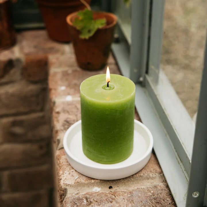Geranium Leaf Fragranced Coloured Pillar