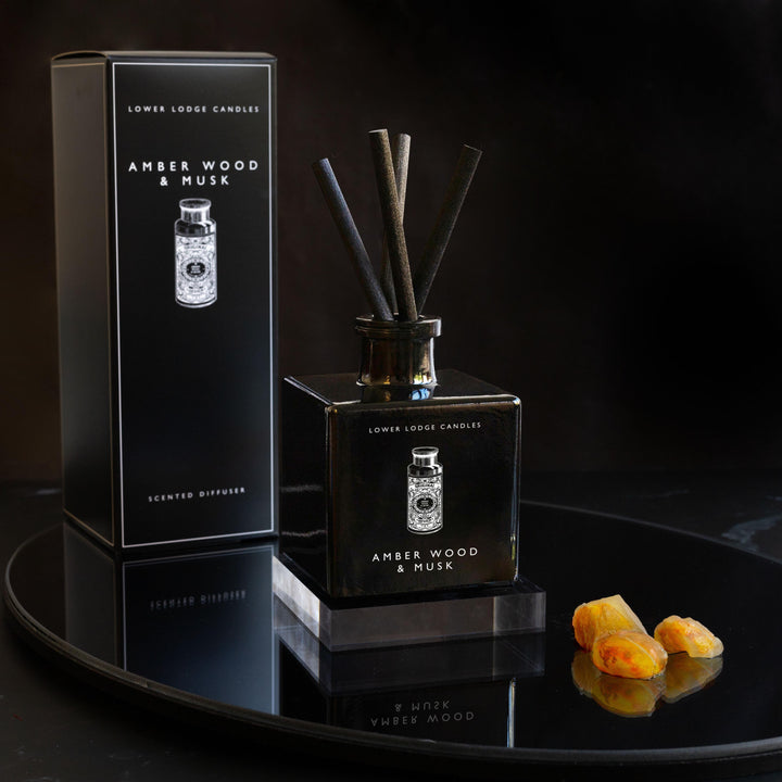Amber Wood & Musk Scented Reed Diffuser