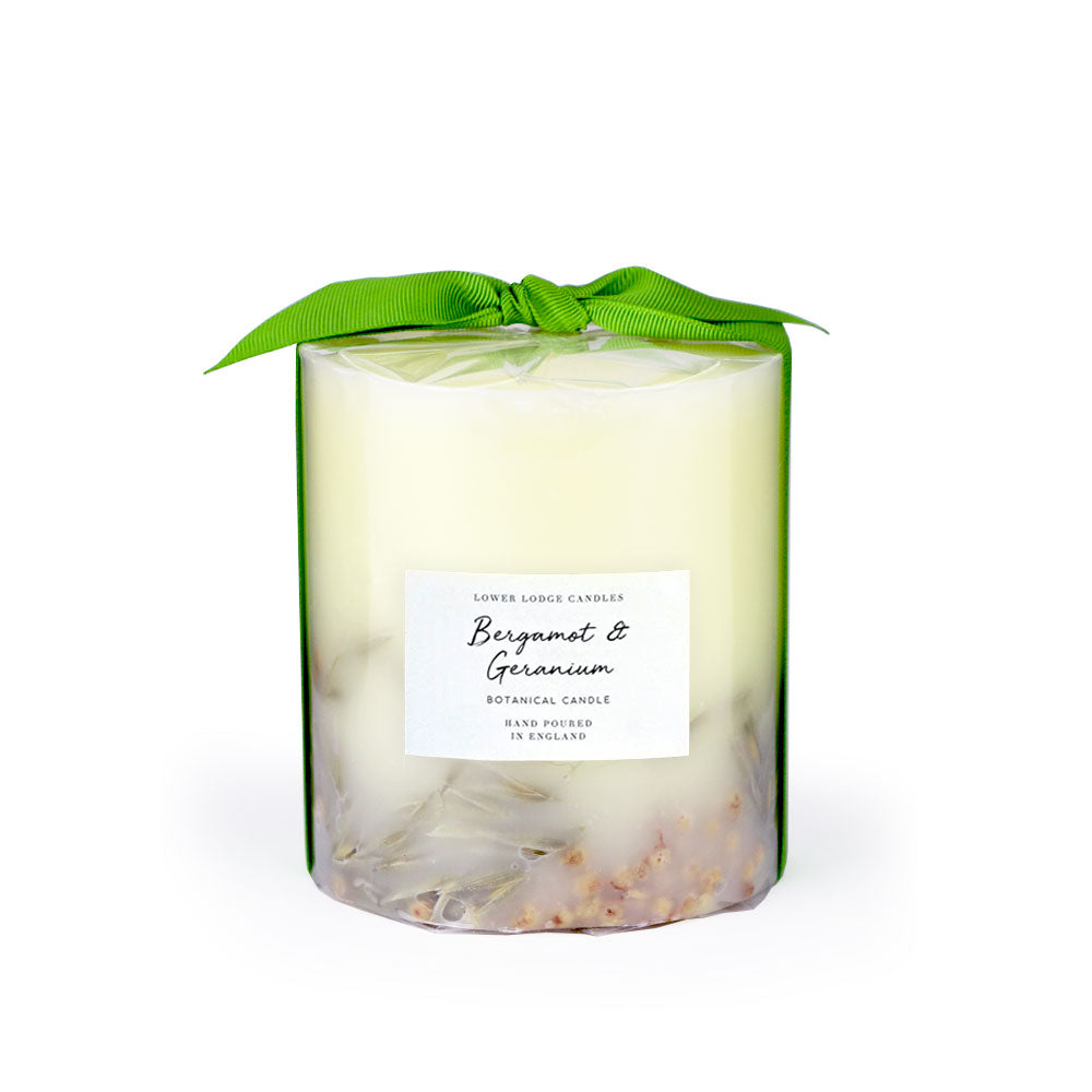 Bergamot and Geranium Medium Scented Botanical Candle