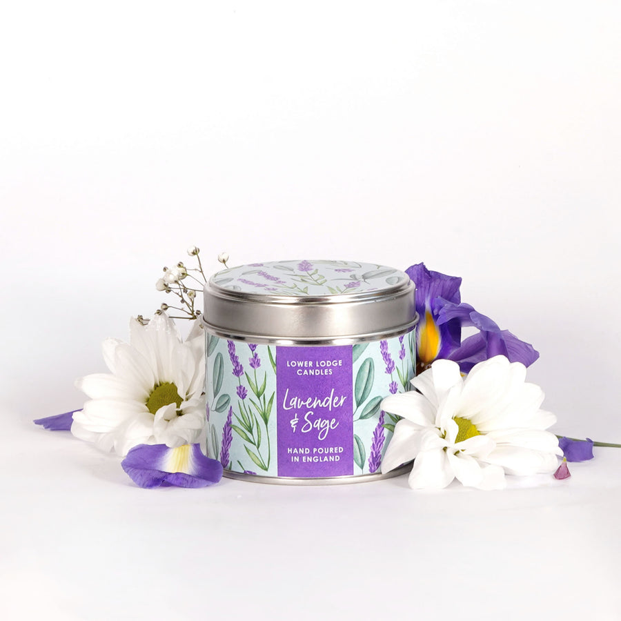 Lavender & Sage Scented Tin Candle