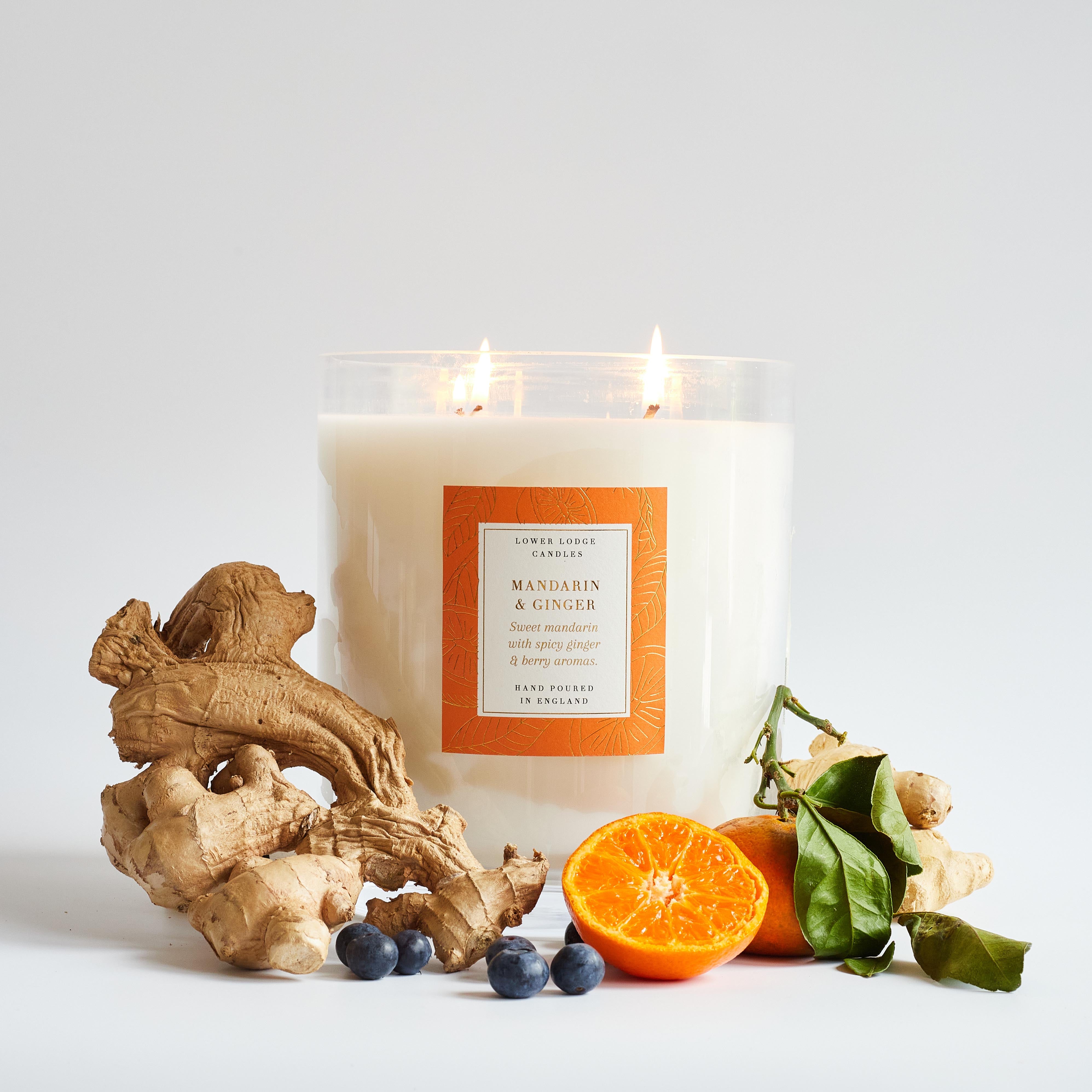 Mandarin and Ginger 2kg Luxury Scented Candle Lower Lodge Candles