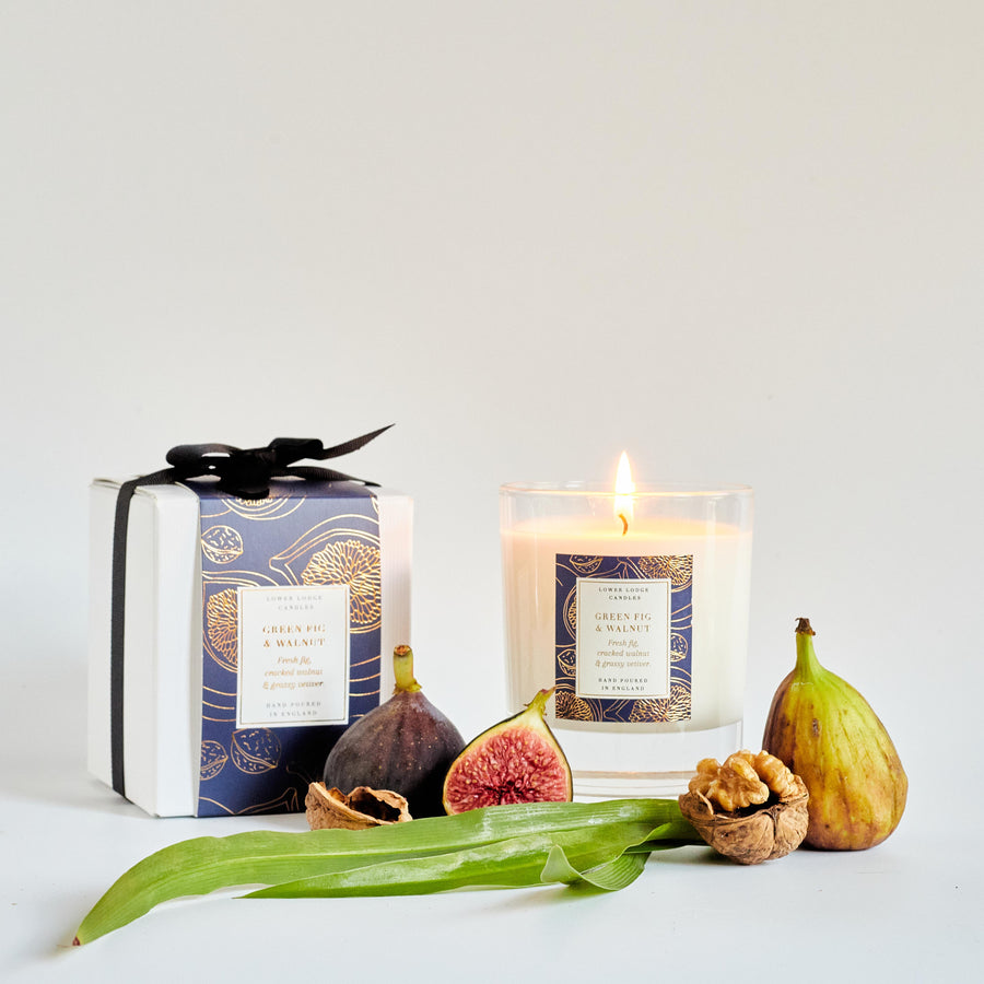 Green Fig & Walnut Home Scented Candle - Home Candle - Lower Lodge Candles