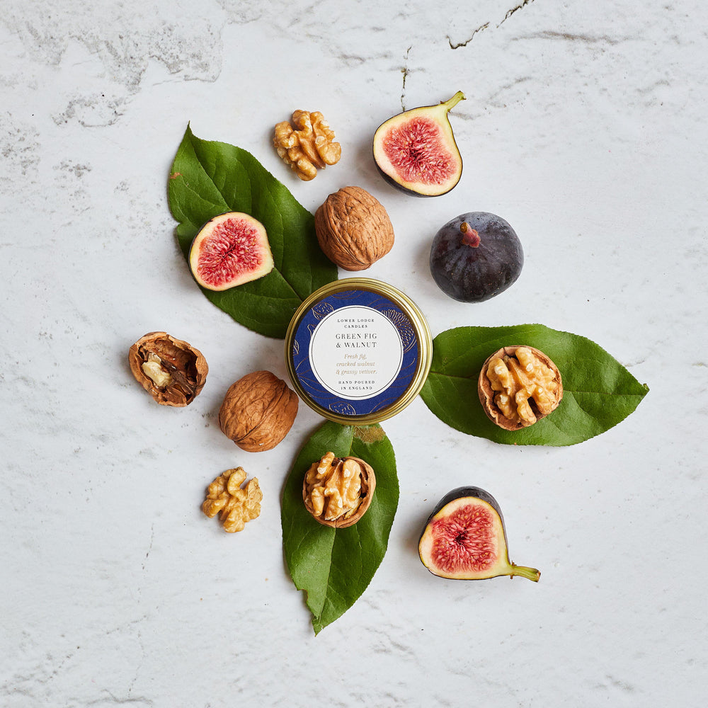 Green Fig & Walnut Scented Tin Candle - Tin Candle - Lower Lodge Candles