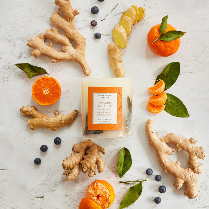 Mandarin & Ginger Medium Scented Botanical Candle - Botanical Candle - Lower Lodge Candles