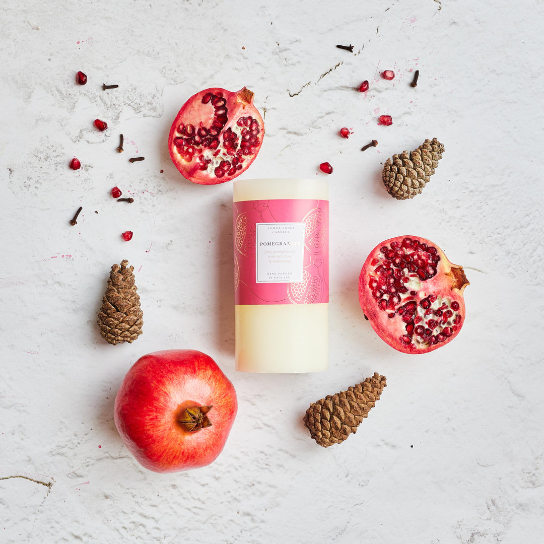 Pomegranate Scented Pillar Candle - Pillars - Lower Lodge Candles