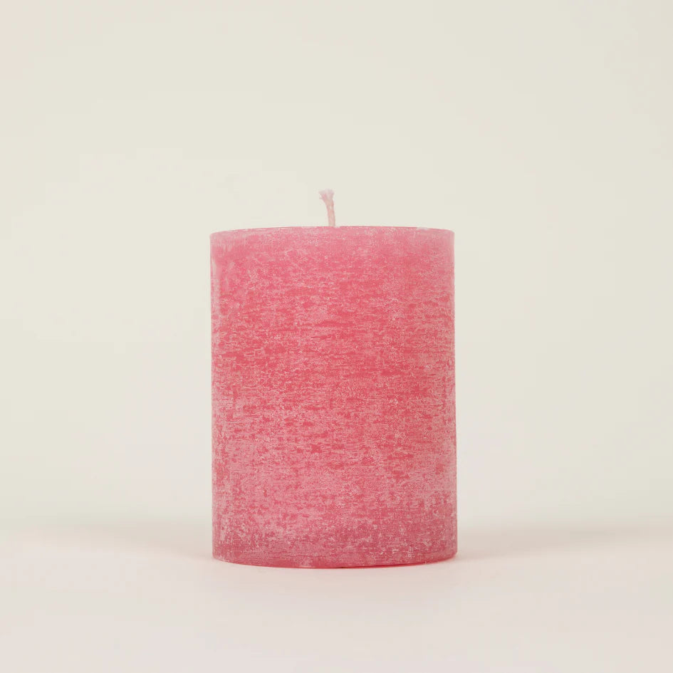 Wild Rhubarb Fragranced Coloured Pillar Candle