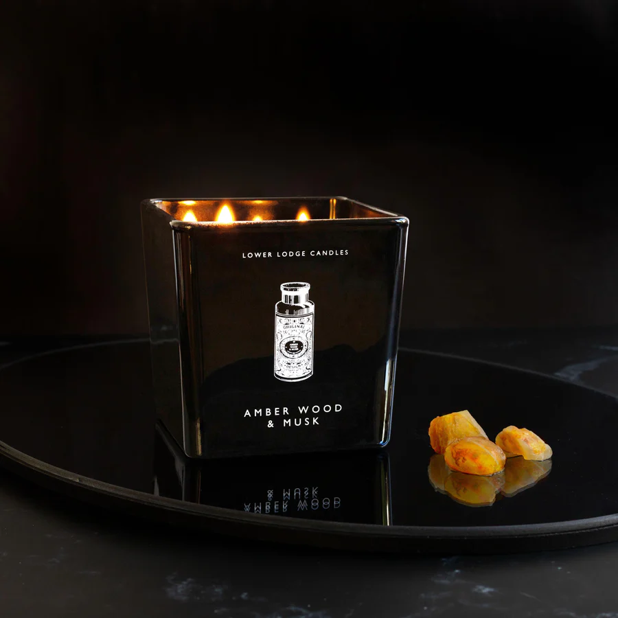 Amber Wood & Musk Deluxe Scented Candle