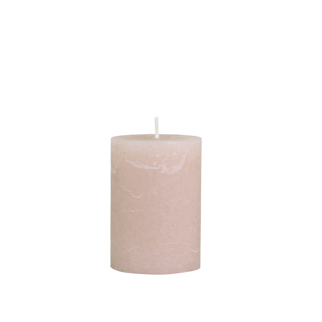 Small Dusky Pink Rustic Pillar Candle - 40 Hours - Pillar Candle - Lower Lodge Candles