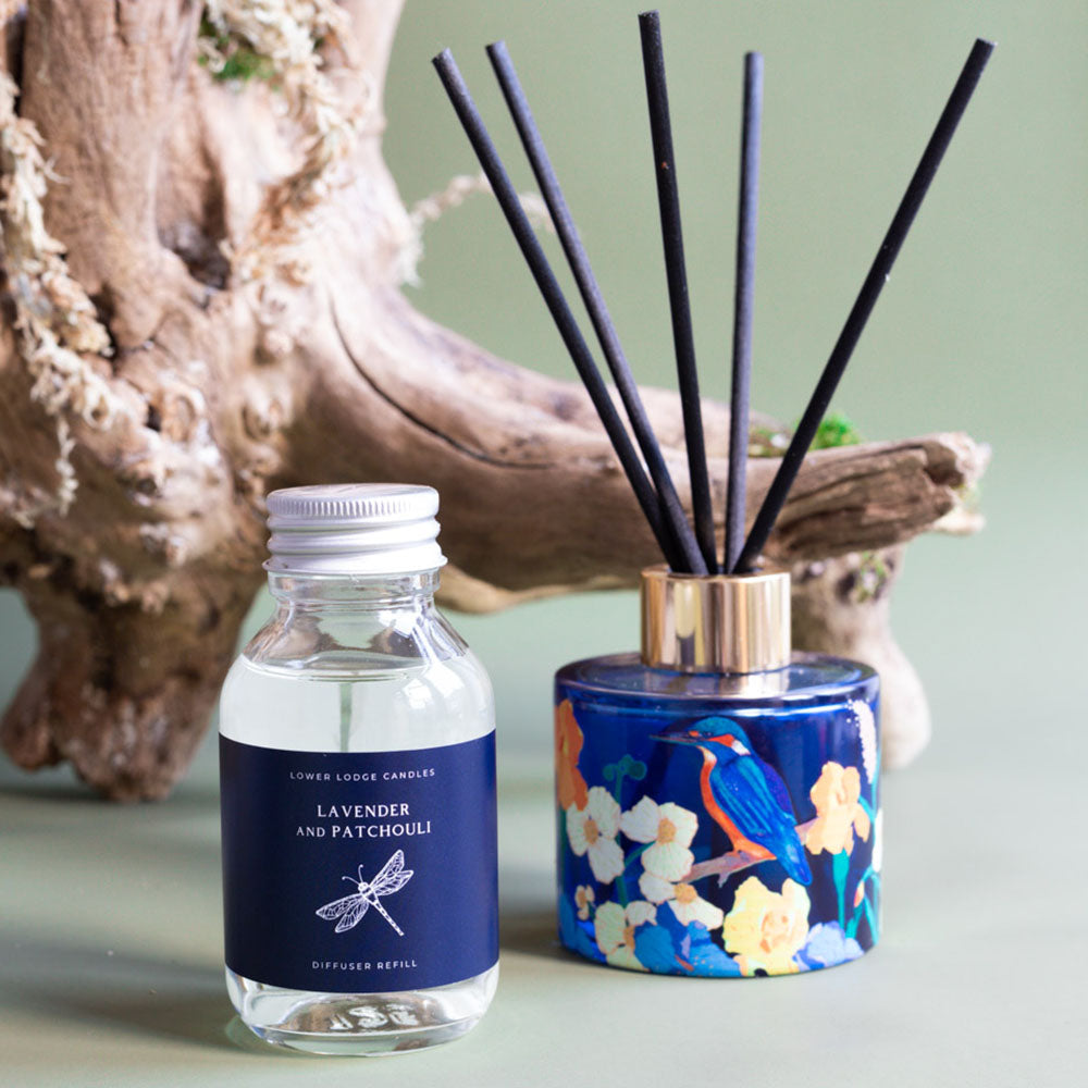 Lavender & Patchouli Scented Reed Diffuser Refill - Reed Diffuser - Lower Lodge Candles