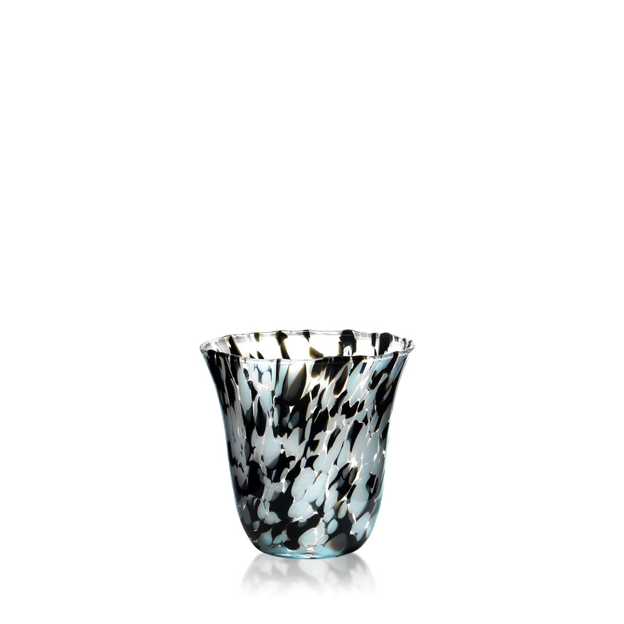 Espezo Glassware - Luxury Medium Traditional Vase with a White/Black Decoration - - Espezo