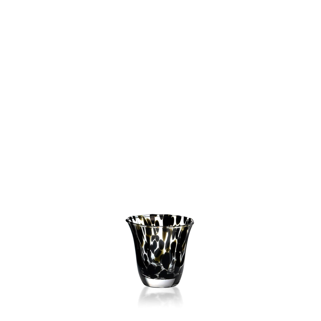 Espezo Glassware - Luxury Small Traditional Vase with a Black Decoration - - Espezo