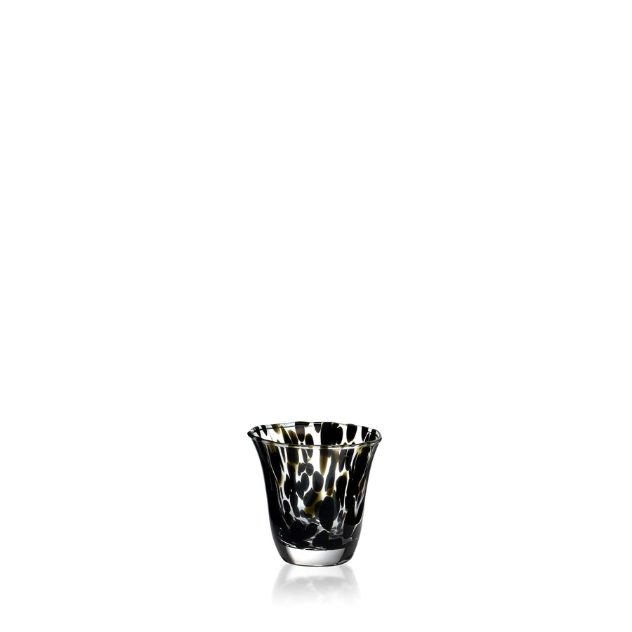 Espezo Glassware - Luxury Small Traditional Vase with a Black Decoration - - Espezo