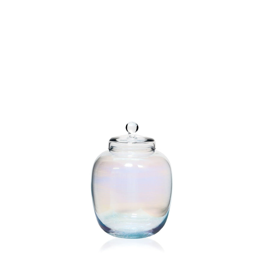 Espezo Glassware - Luxury Tall Glass Bowl & Lid with a Rainbow Decoration - - Espezo
