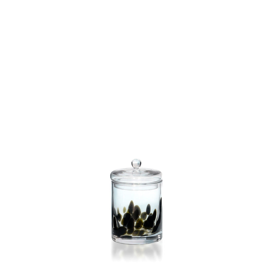 Espezo Glassware - Luxury Glass Jar & Lid with a Black Decoration - - Espezo