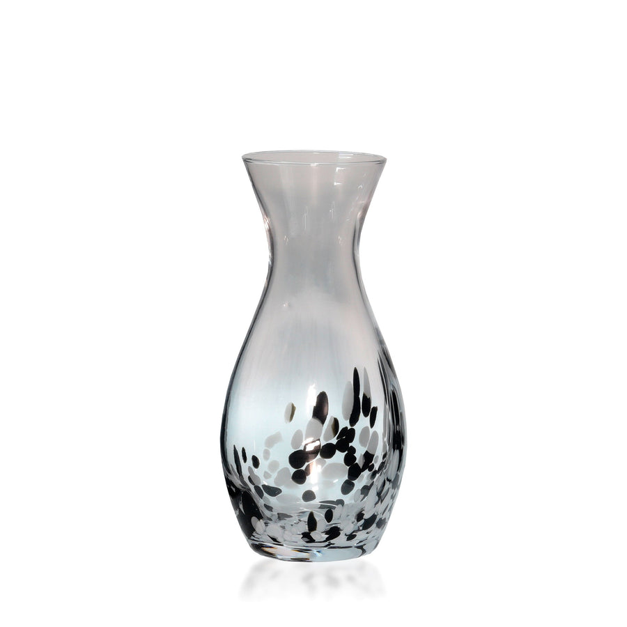 Espezo Glassware - Luxury Chunky Vase with a White/Black Art Decoration - - Espezo