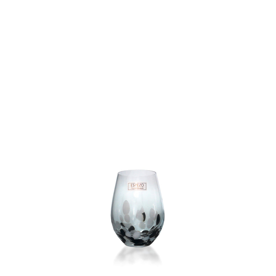 Espezo Glassware - Luxury Tumbler with a White/Black Decoration - Set of 2 pcs - - Espezo