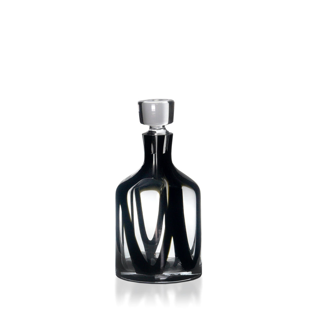 Espezo Glassware - Luxury Traditional Decanter with a Art Black Decoration - - Espezo