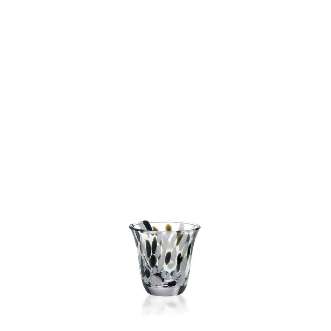 Espezo Glassware - Luxury Small Traditional Vase with a White/Black Decoration - - Espezo