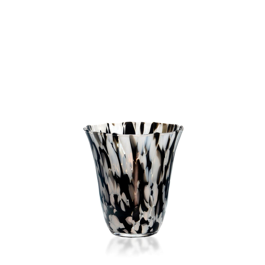 Espezo Glassware - Luxury Large Traditional Vase with a White/Black Decoration - - Espezo