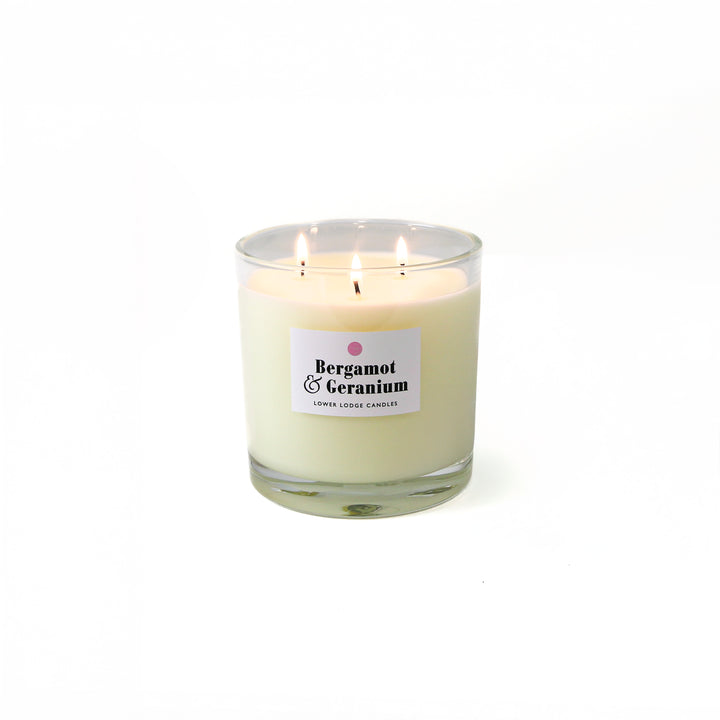 Bergamot and Geranium 3 Wick Scented Candle