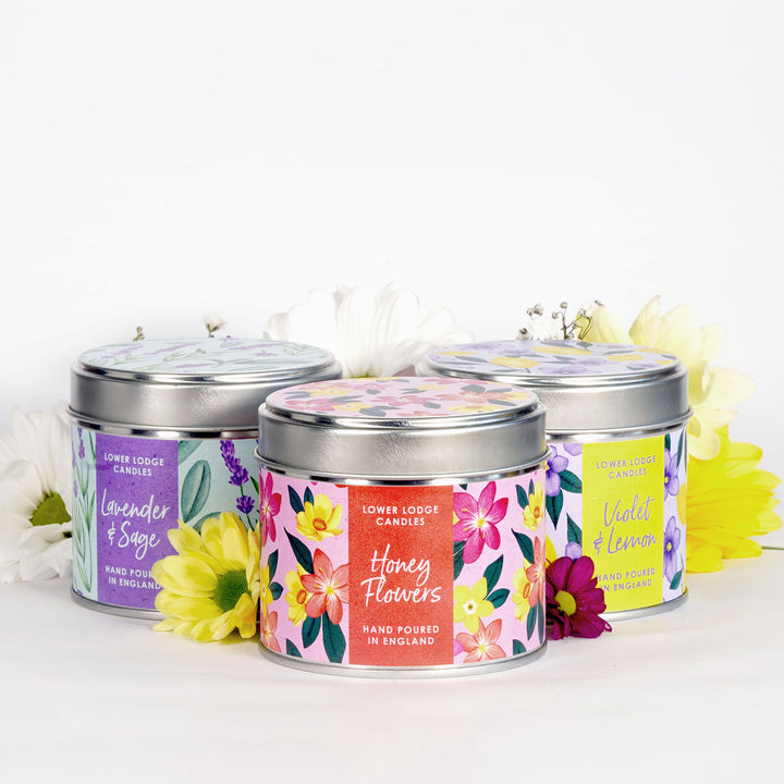 Honey Flowers Scented Tin Candle