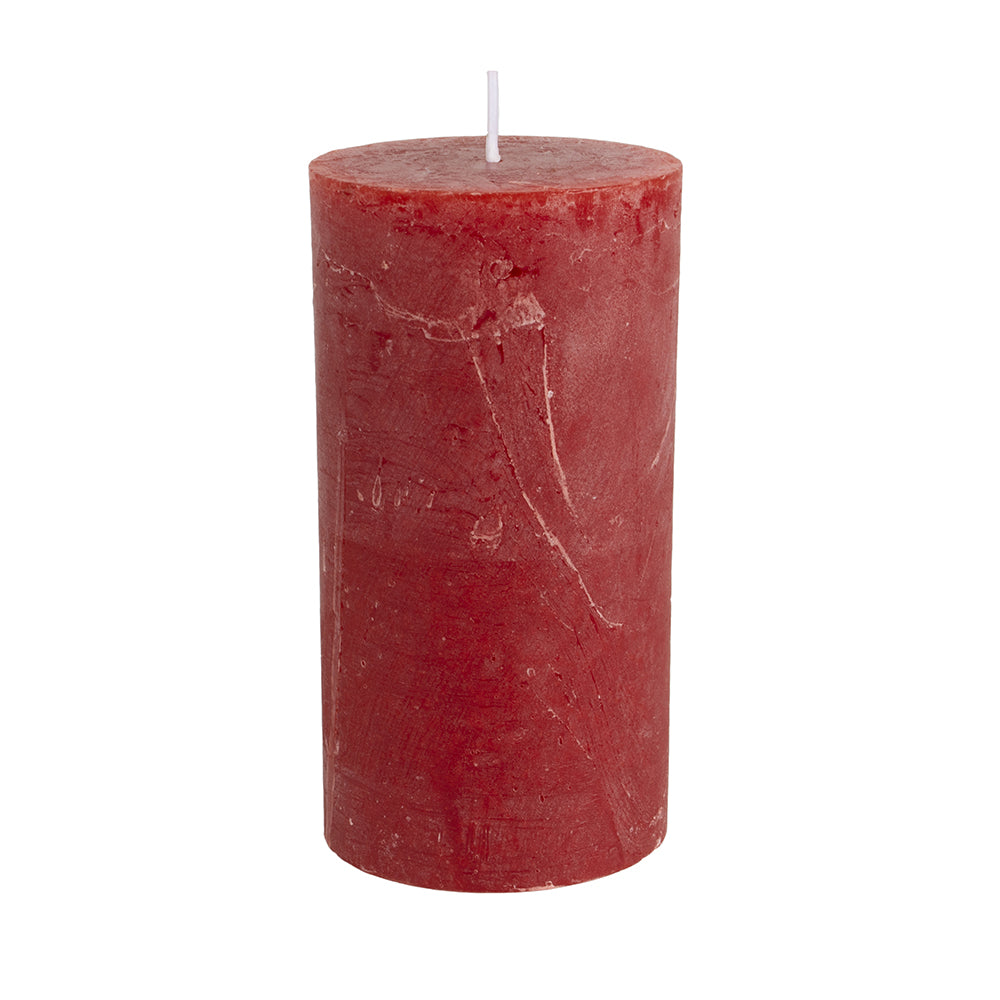 Red Rustic Pillar Candle 70x130mm