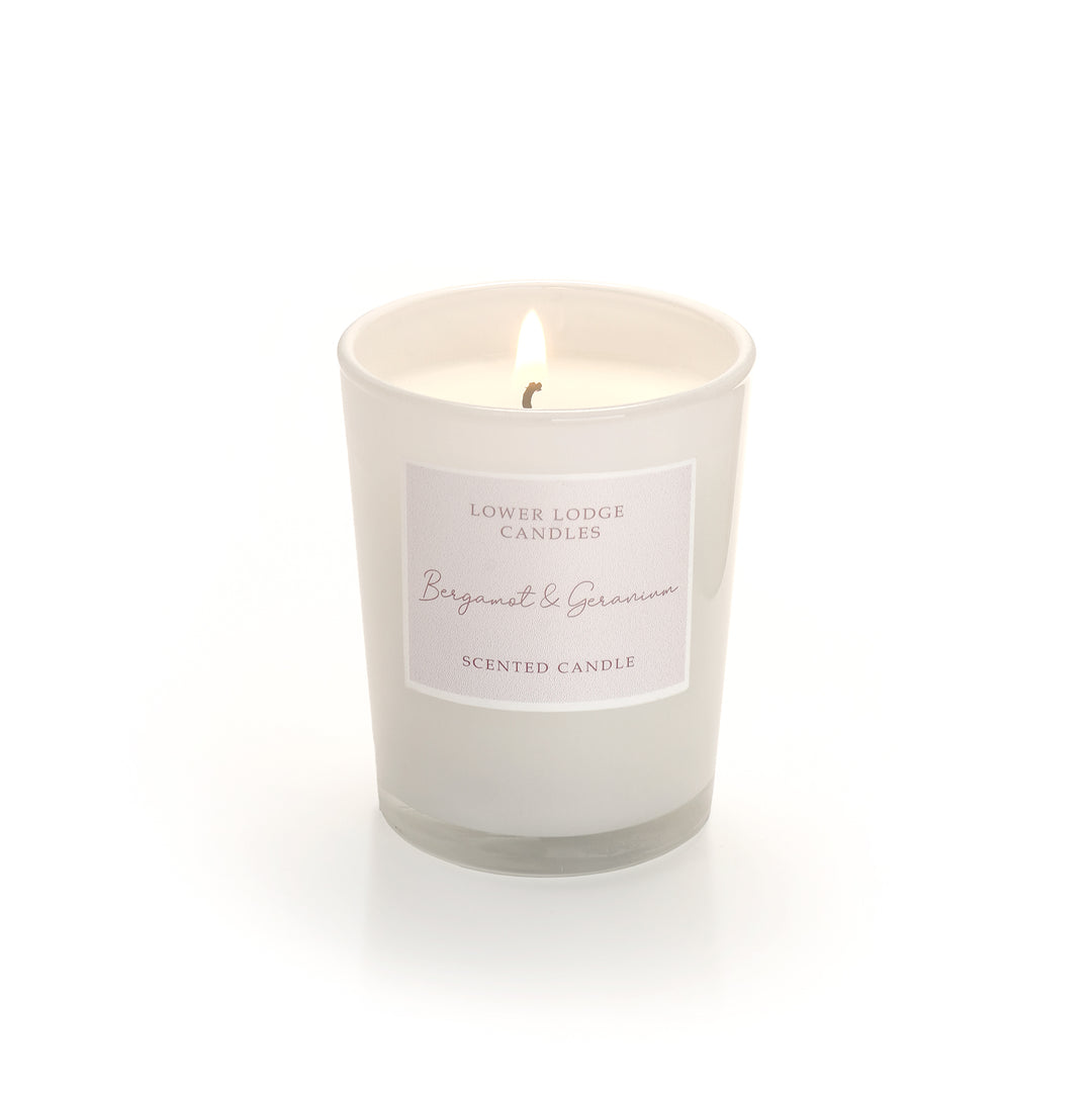 Bergamot and Geranium Scented Votive Candle