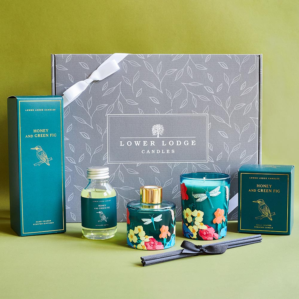 Honey & Green Fig Luxury Candle Gift Set - Gift Box - Lower Lodge Candles