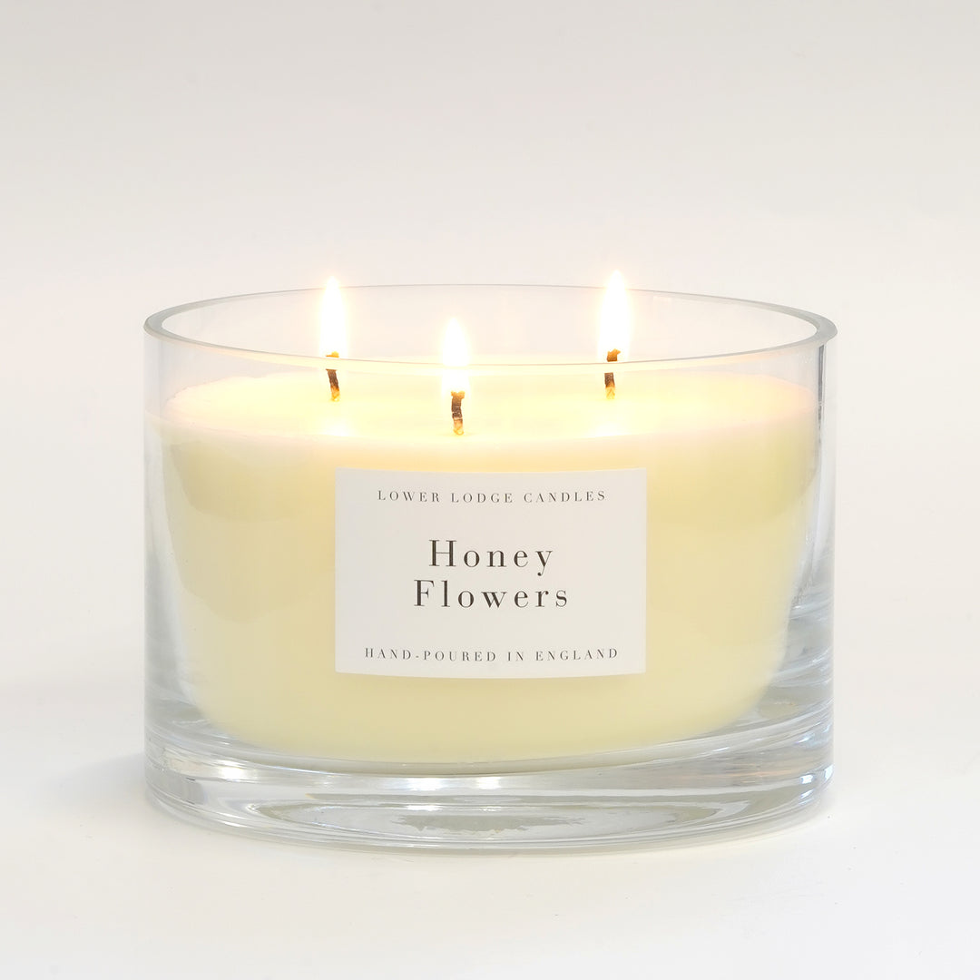 Honey Flowers Scented 3 Wick Candle