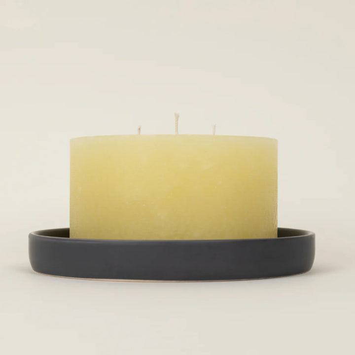 Charcoal Candle Plate Large