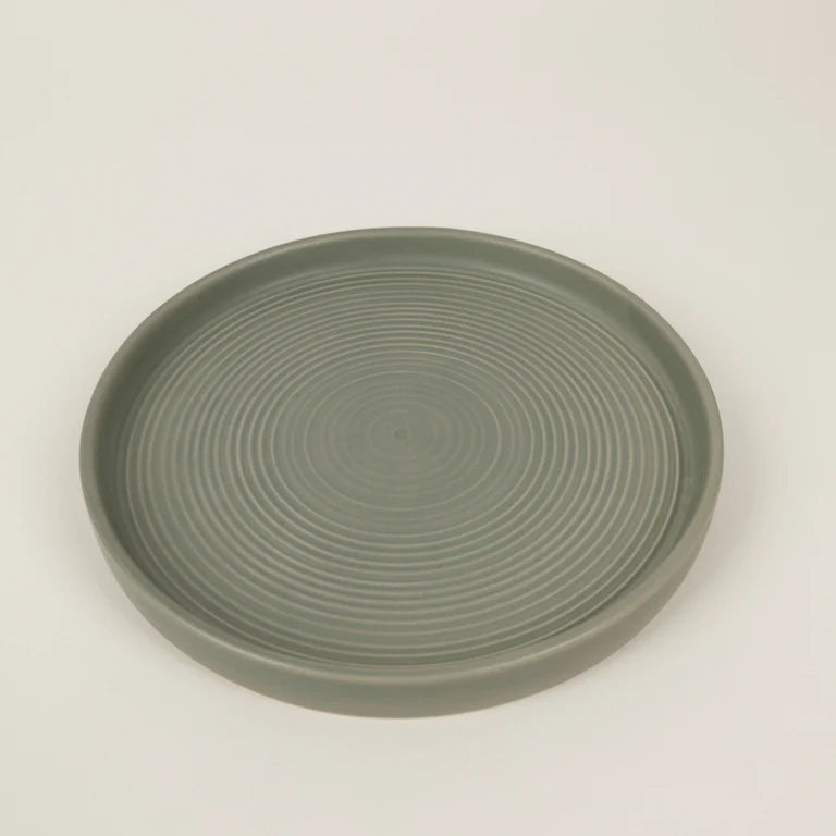 Light Grey-Green Candle Plate Large