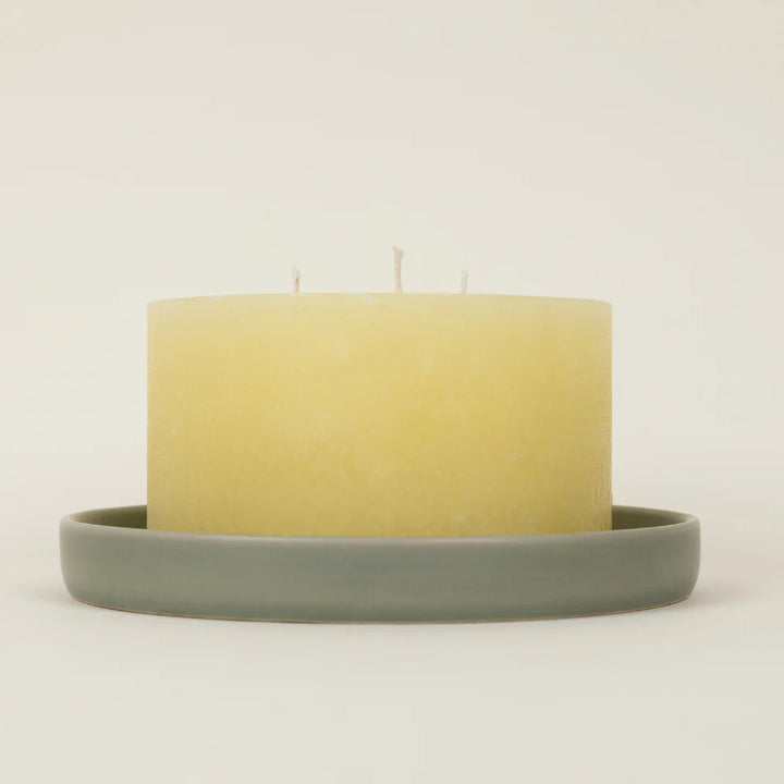 Light Grey-Green Candle Plate Large