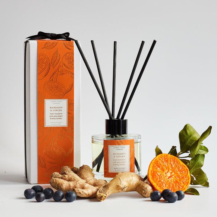Mandarin & Ginger Scented Reed Diffuser - Reed Diffuser - Lower Lodge Candles