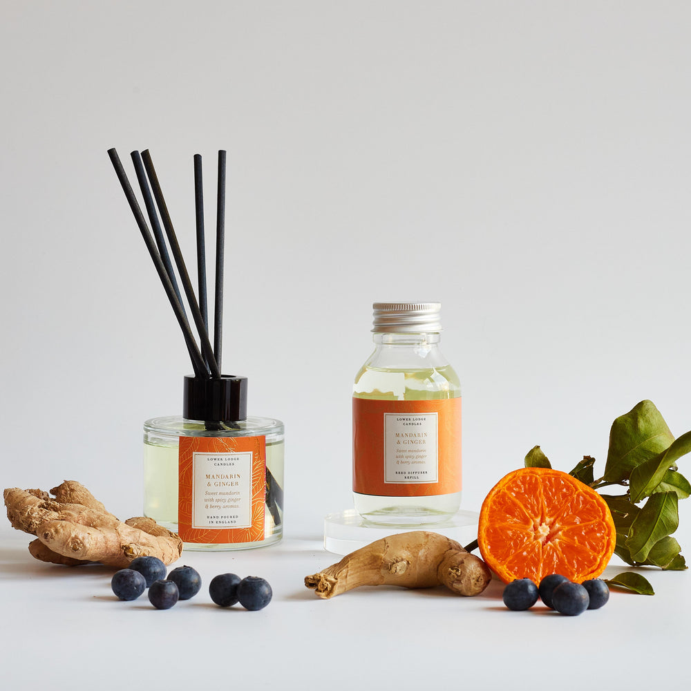 Mandarin & Ginger Scented Reed Diffuser Refill - Reed Diffuser - Lower Lodge Candles