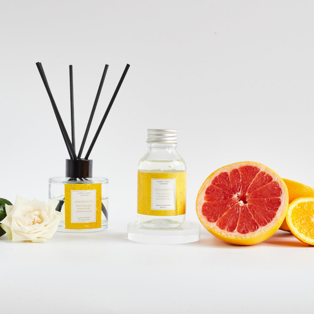 Grapefruit Scented Reed Diffuser Refill - Reed Diffuser - Lower Lodge Candles