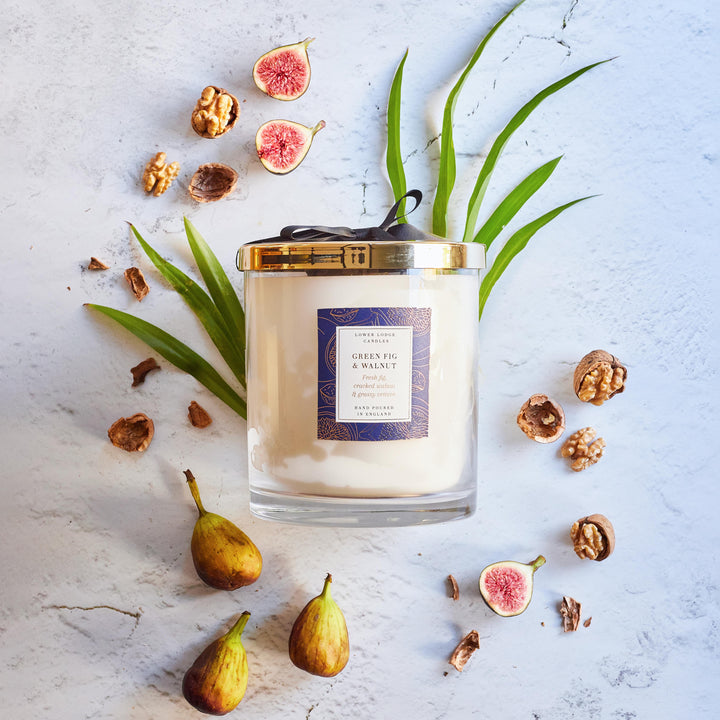 Green Fig & Walnut 2kg Luxury Scented Candle - 2Kg - Lower Lodge Candles