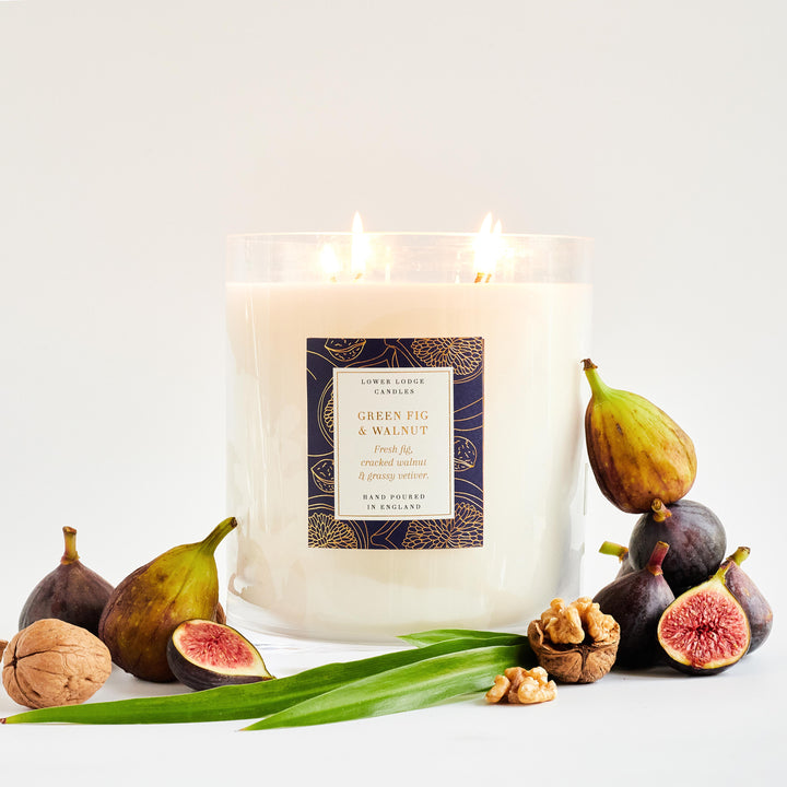Green Fig & Walnut 2kg Luxury Scented Candle - 2Kg - Lower Lodge Candles