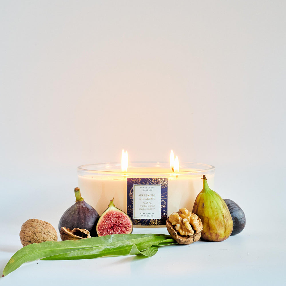 Green Fig & Walnut 740g Luxury Scented Candle - Luxury Candle - Lower Lodge Candles