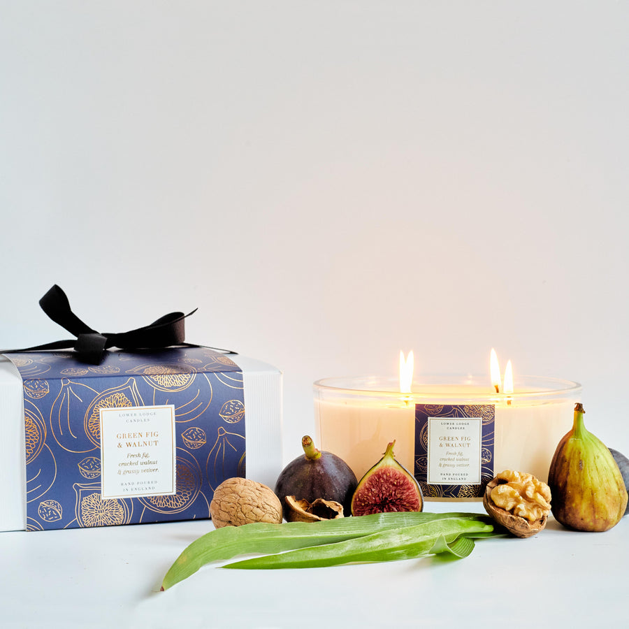 Green Fig & Walnut 740g Luxury Scented Candle - Luxury Candle - Lower Lodge Candles