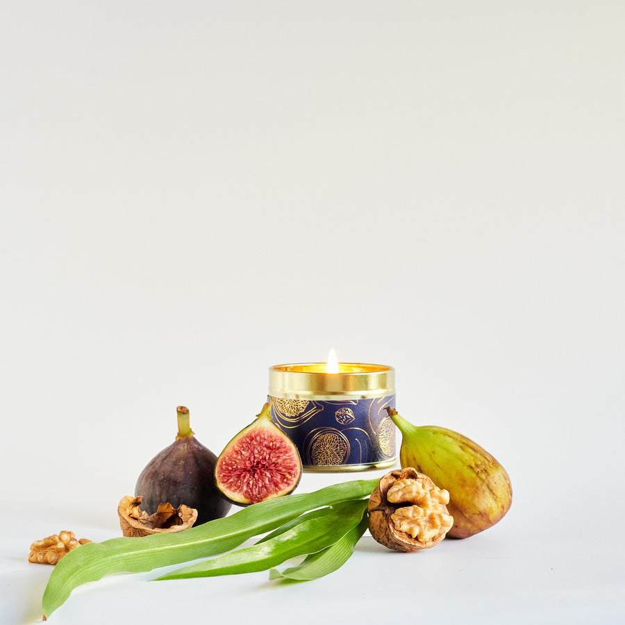 Green Fig & Walnut Scented Tin Candle - Tin Candle - Lower Lodge Candles