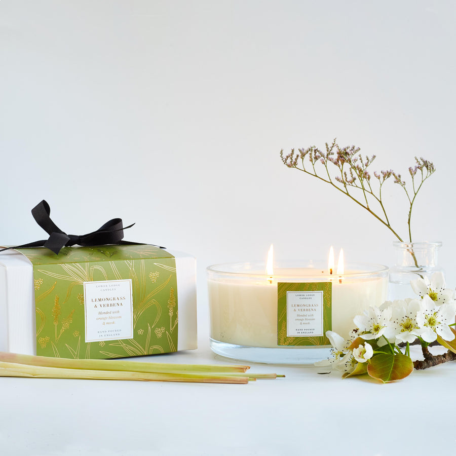 Lemongrass & Verbena 740g Scented Luxury Candle - Luxury Candle - Lower Lodge Candles