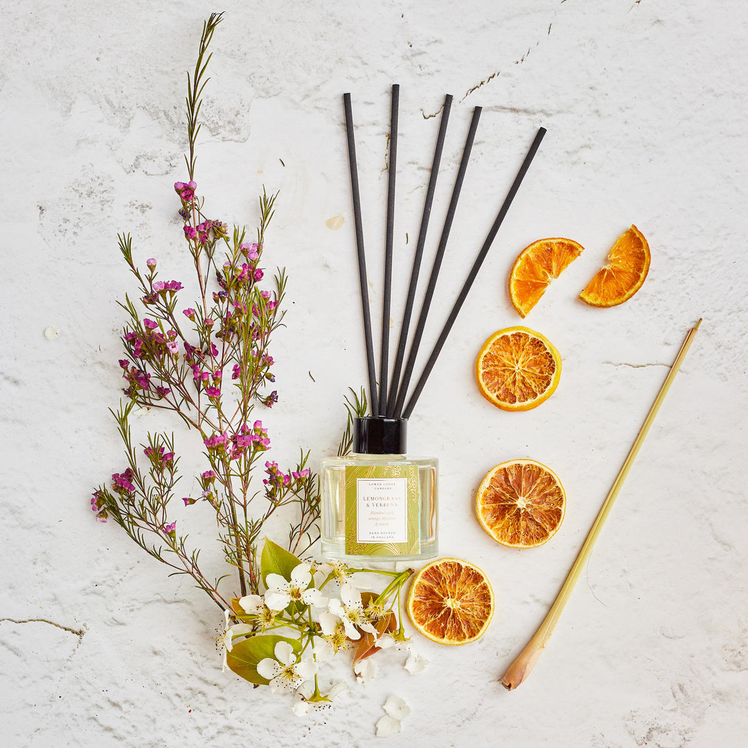 Lemongrass & Verbena Scented Reed Diffuser - Reed Diffuser - Lower Lodge Candles