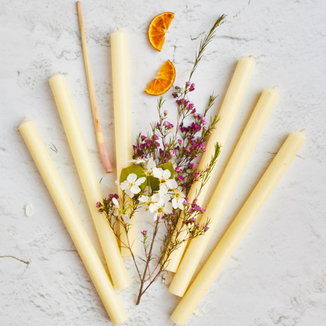 lemongrass & verbena scented dinner candles