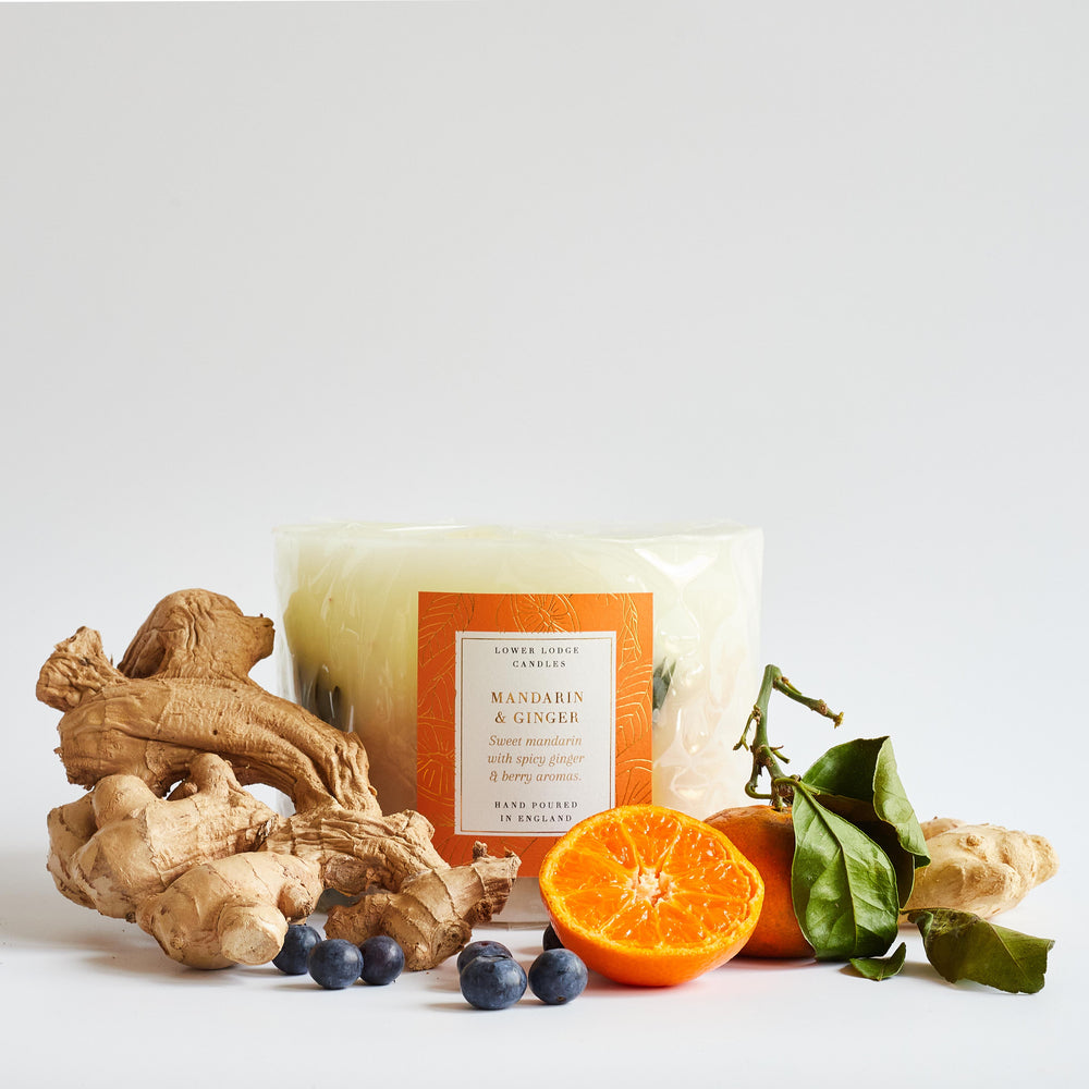 Mandarin & Ginger Large Scented Botanical Candle - Botanical Candle - Lower Lodge Candles